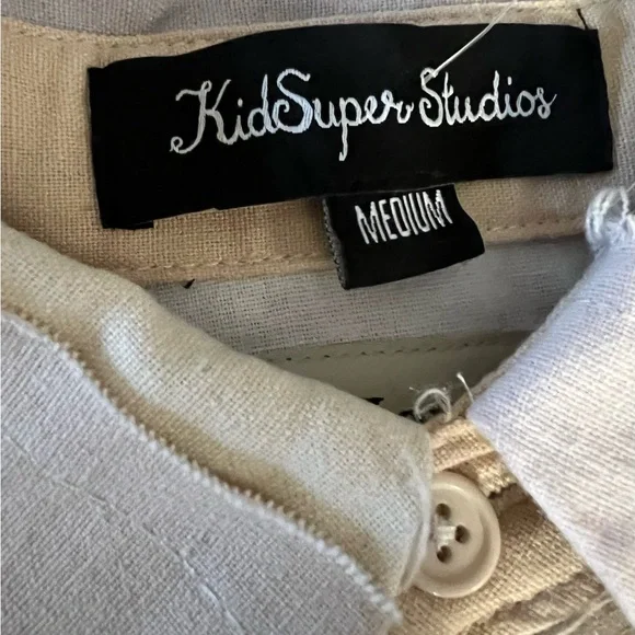 KidSuper studios super patchwork button down shirt